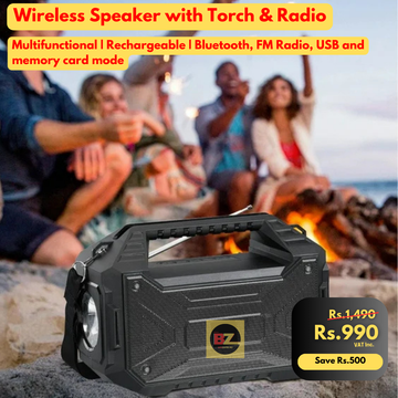 Wireless Speaker With Torch And Radio