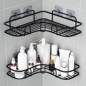 Self-Adhesive Heavy Duty Metal Bathroom Storage Corner Rack (1 Piece)